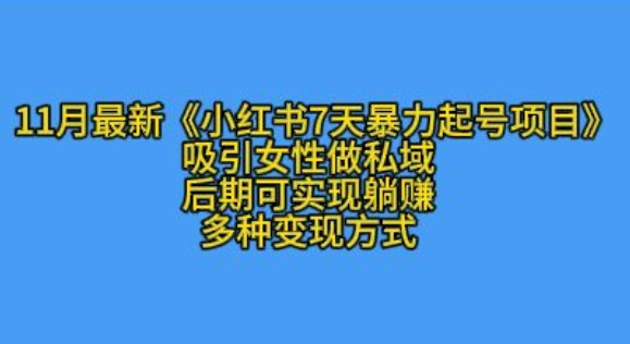 K总部落11月最新小红书7天暴力起号项目,吸引女性做私域【揭秘】-任任的小木屋 - 热点知汇