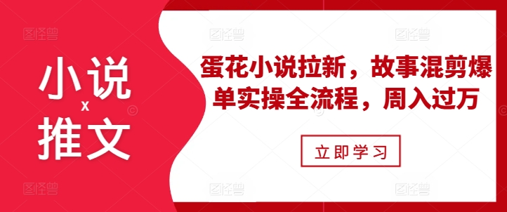 小说推文之蛋花小说拉新，故事混剪爆单实操全流程，周入过万-任任的小木屋 - 热点知汇