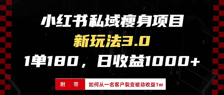 小红书瘦身项目3.0模式，新手小白日赚收益1000+(附从一名客户裂变收益...-任任的小木屋 - 热点知汇