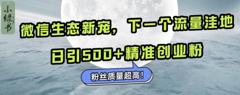 微信生态新宠小绿书:下一个流量洼地,日引500+精准创业粉,粉丝质量超高-任任的小木屋 - 热点知汇